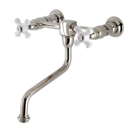 Kingston Brass KS1216PX Wall Mount Bathroom Faucet, Polished Nickel KS1216PX